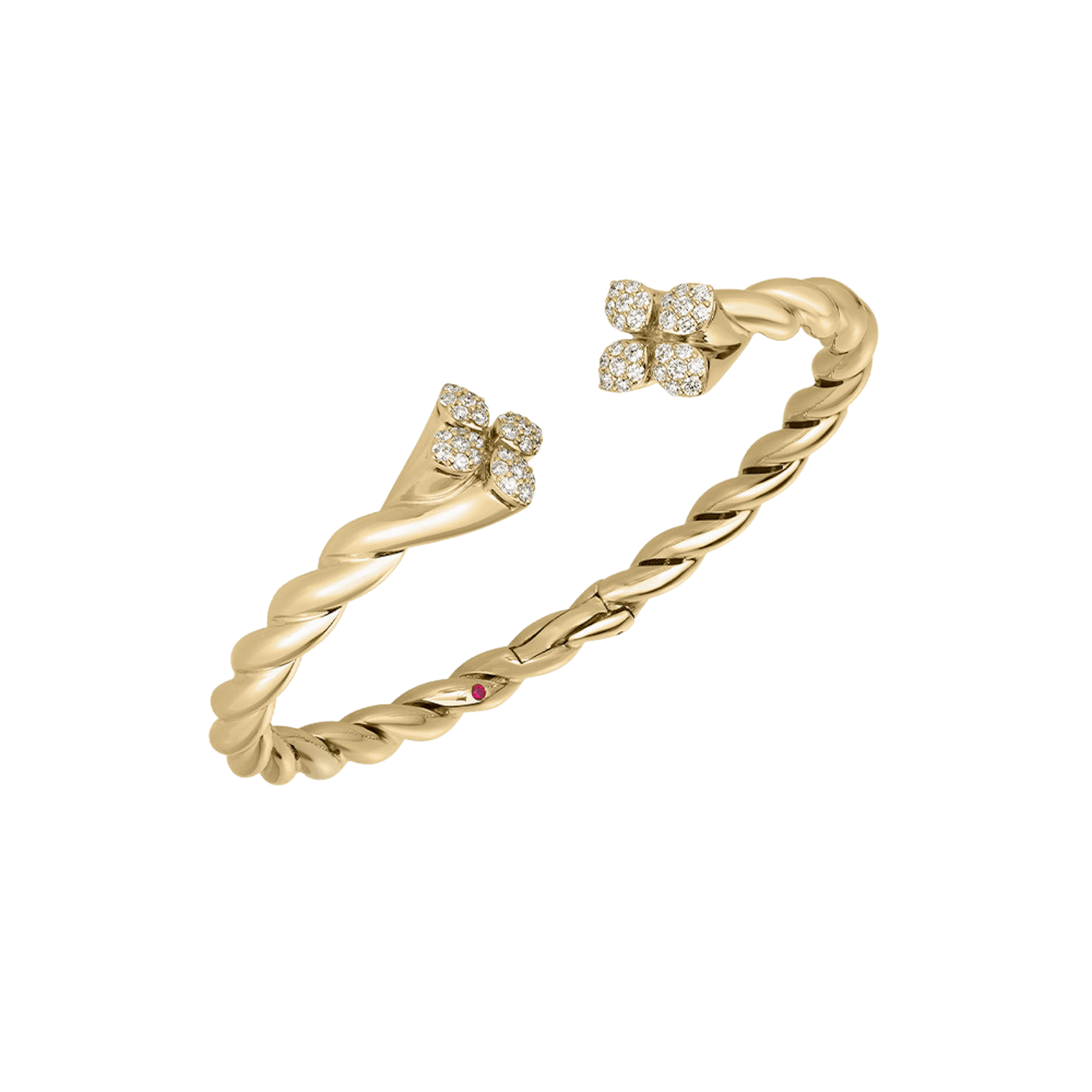 Vertical 18K Yellow Gold Love In Verona Diamond Twist Bracelet