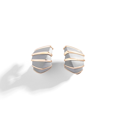 Vertical 18K Rose Gold/Aluminum Adris Earclips