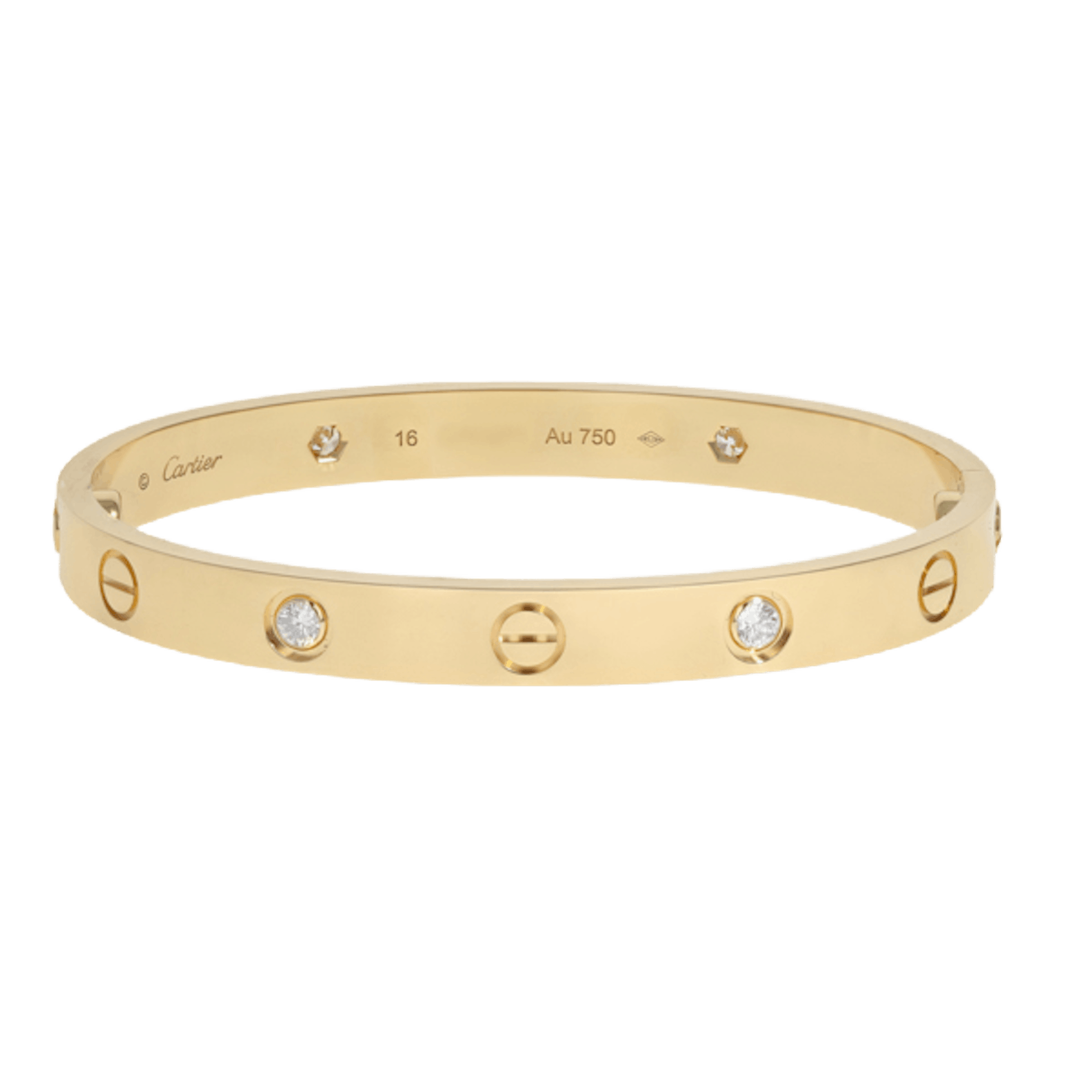 Vertical 4 Diamond Love Bracelet - Size 16
