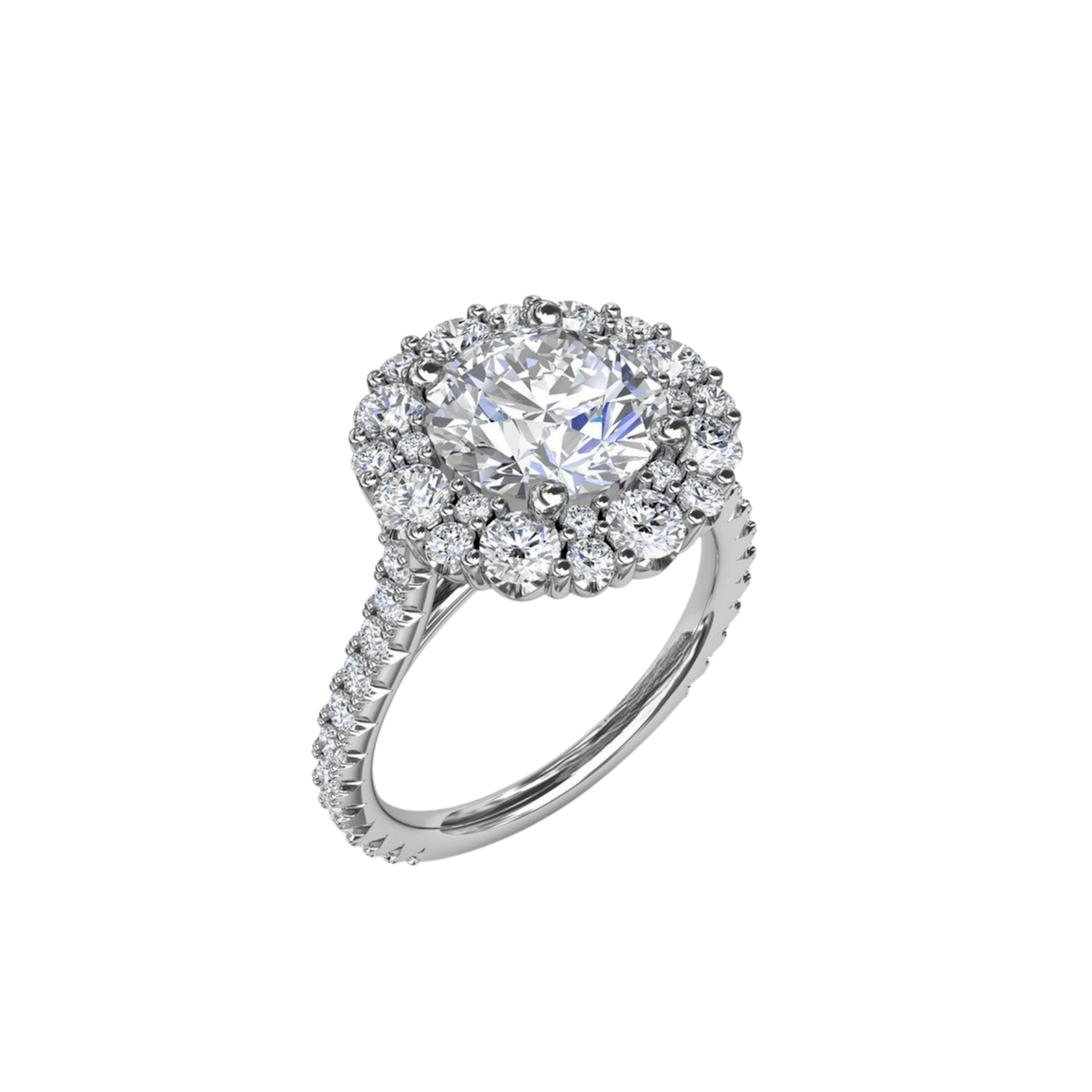 Vertical Floral Cluster Diamond Engagement Ring S4202