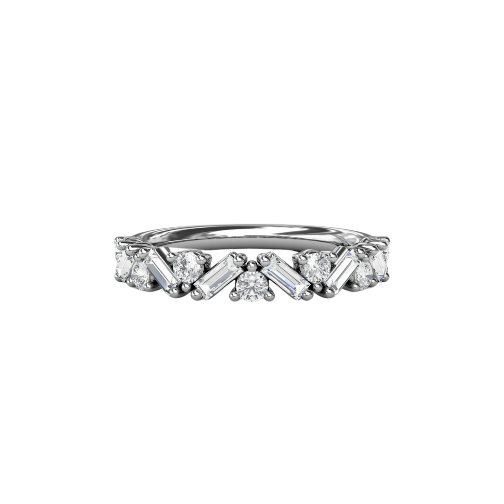 Vertical Staggered Baguette Diamond Band W7426