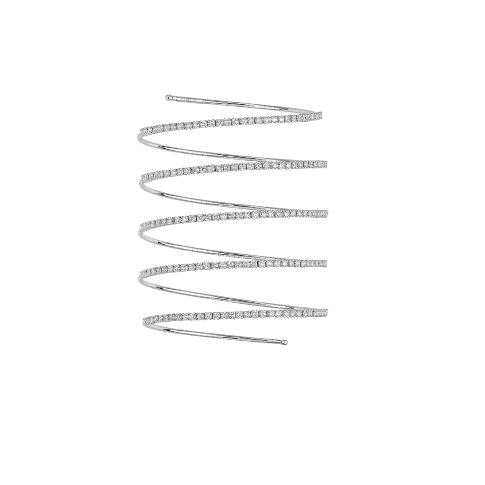 Vertical 5 Row Spiral Diamond Bracelet