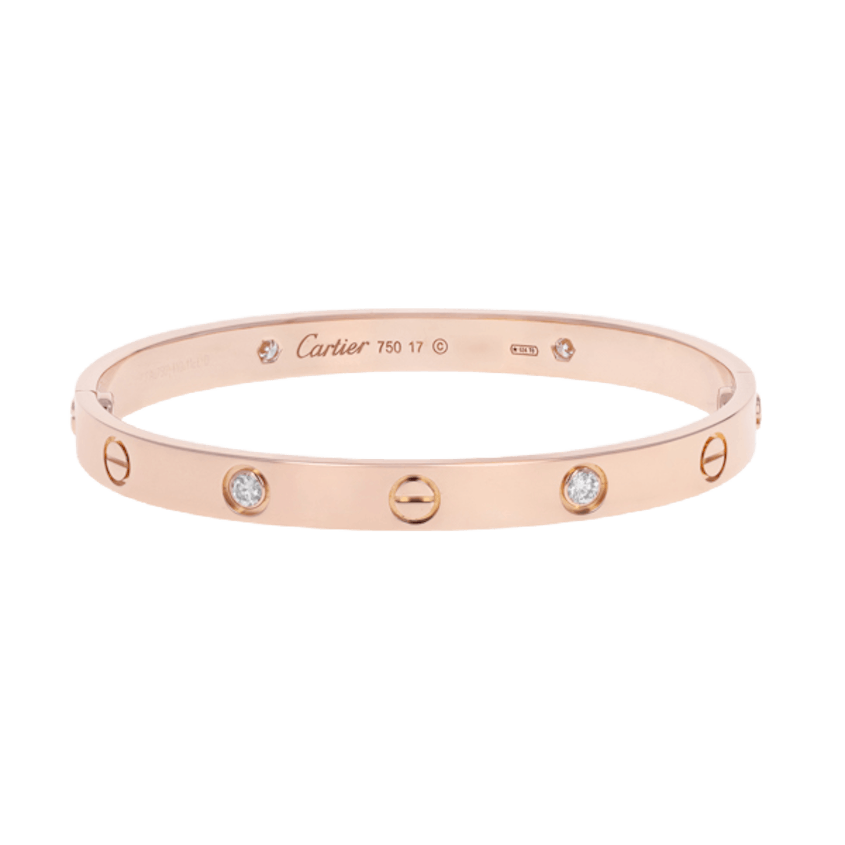 Vertical 4 Diamond Love Bracelet- Size 17