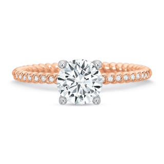 Vertical Rose Gold Diamond Semi-Mount Engagement Ring