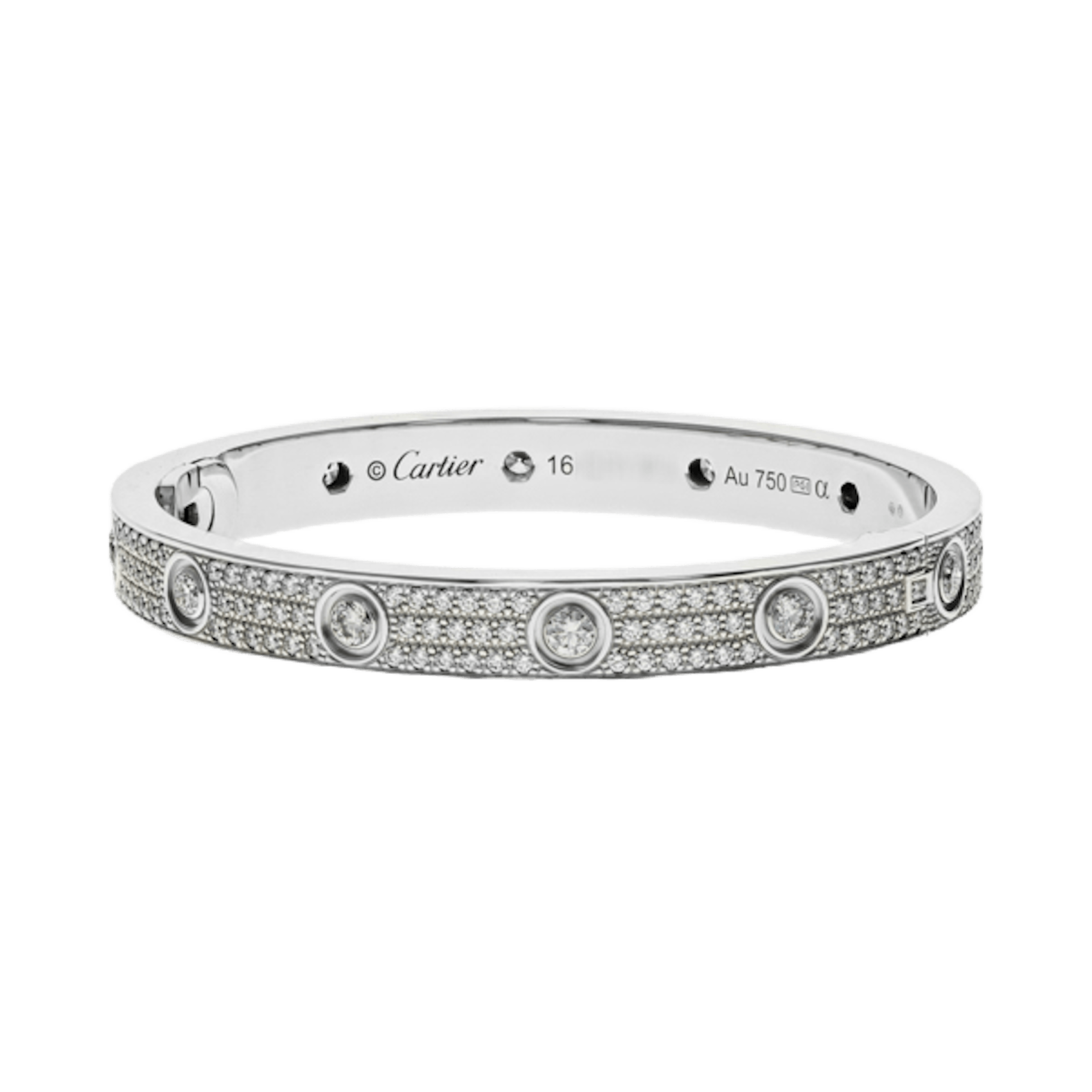 Vertical Pave Diamond Love Bracelet