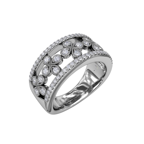 Vertical Clover Diamond Band R2022