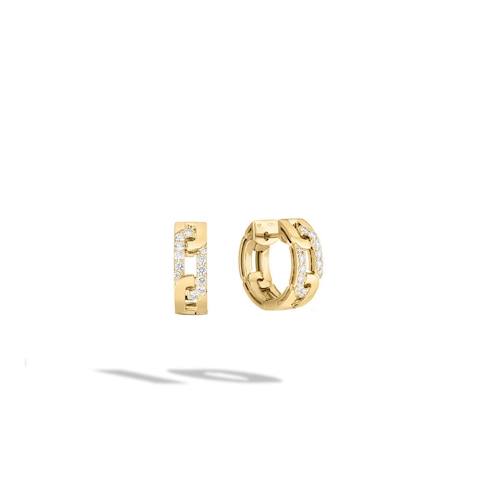 Vertical 18K Yellow Gold Navarra Diamond Accent Hoops