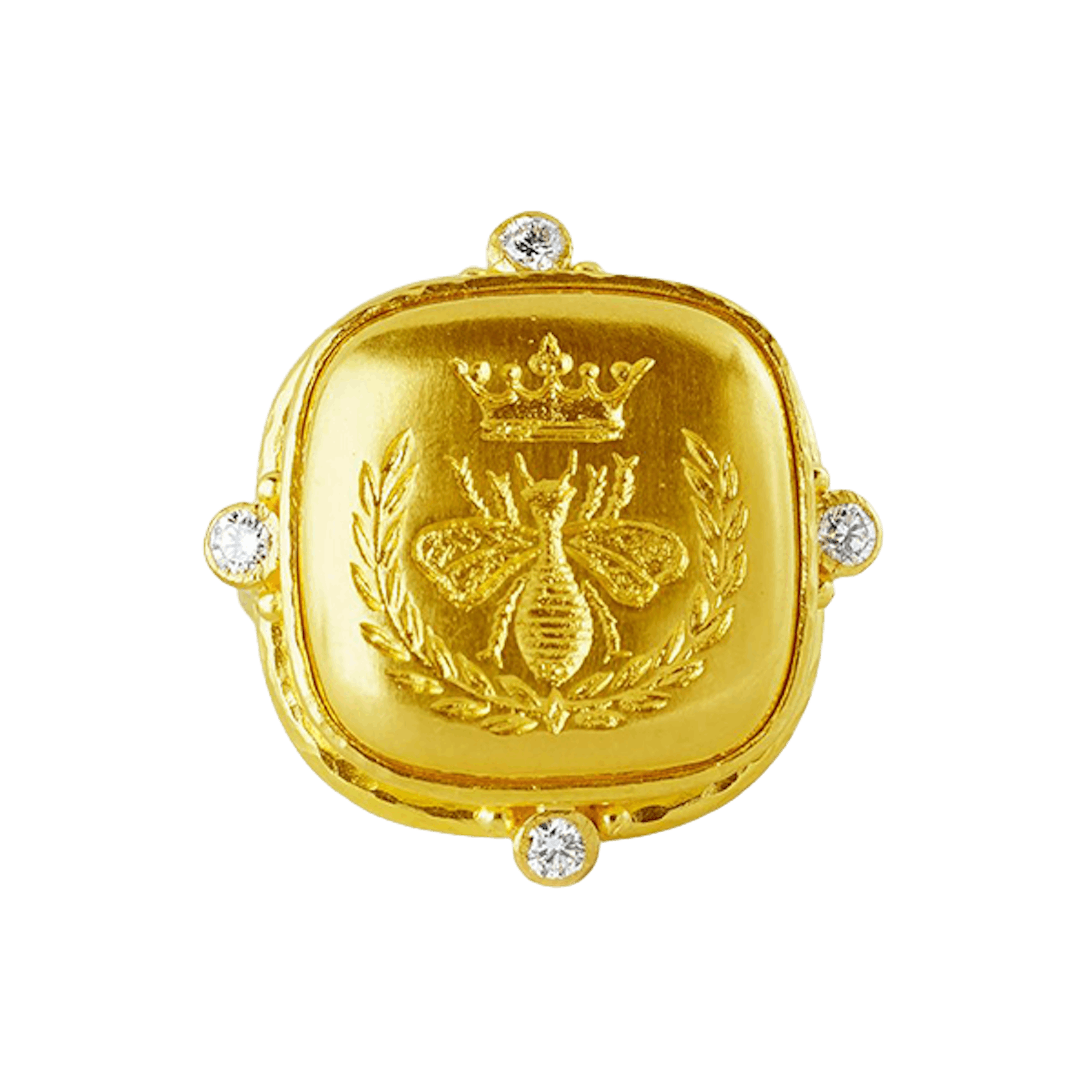 Vertical Gold "Queen Bee" Ring With Diamonds