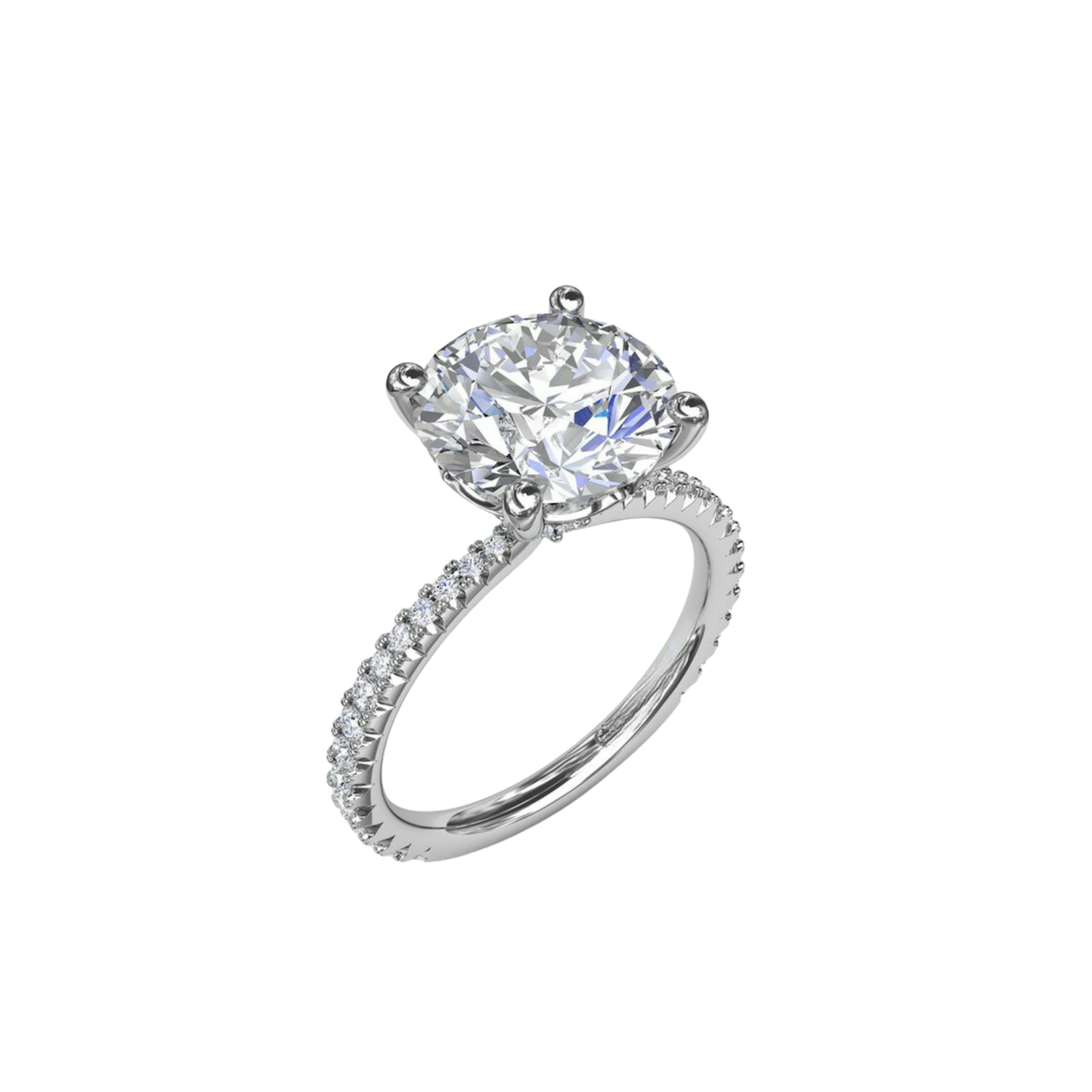 Vertical Hidden Halo Diamond Engagement Ring S4213