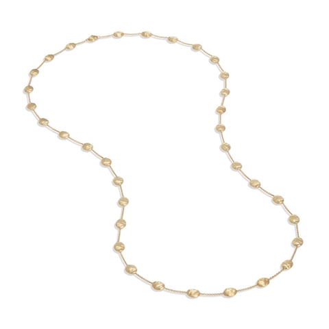 Vertical 18K Yellow Gold Siviglia Large Bean Necklace