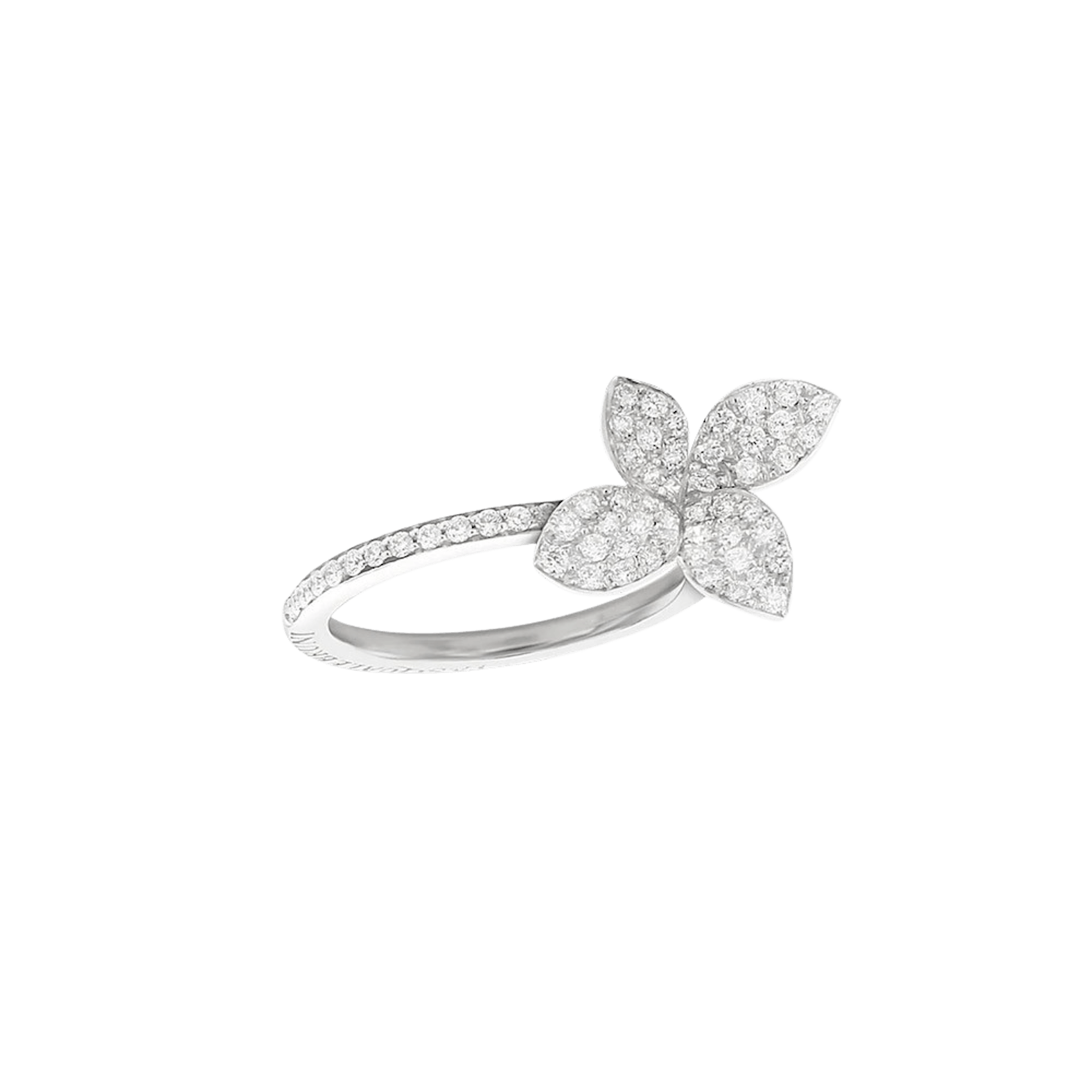 Vertical 18K White Gold Petit Garden Diamond Ring
