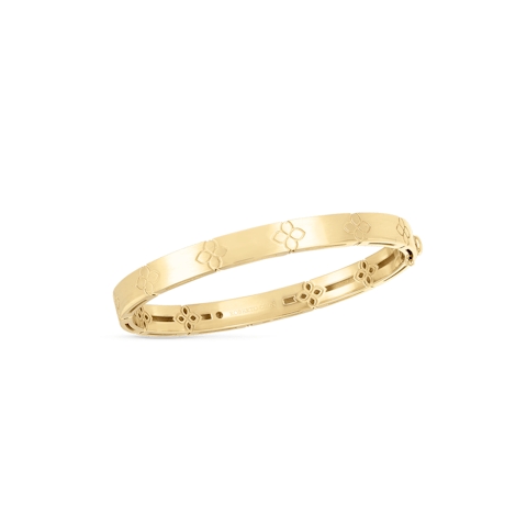 Vertical 18K Yellow Gold Love In Verona Diamond Bangle