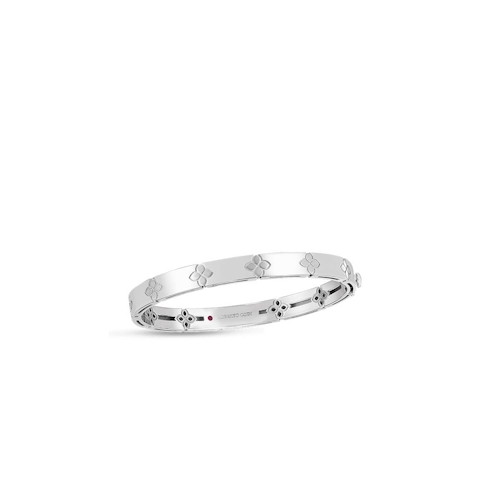 Vertical 18K White Gold Love in Verona Medium Bangle