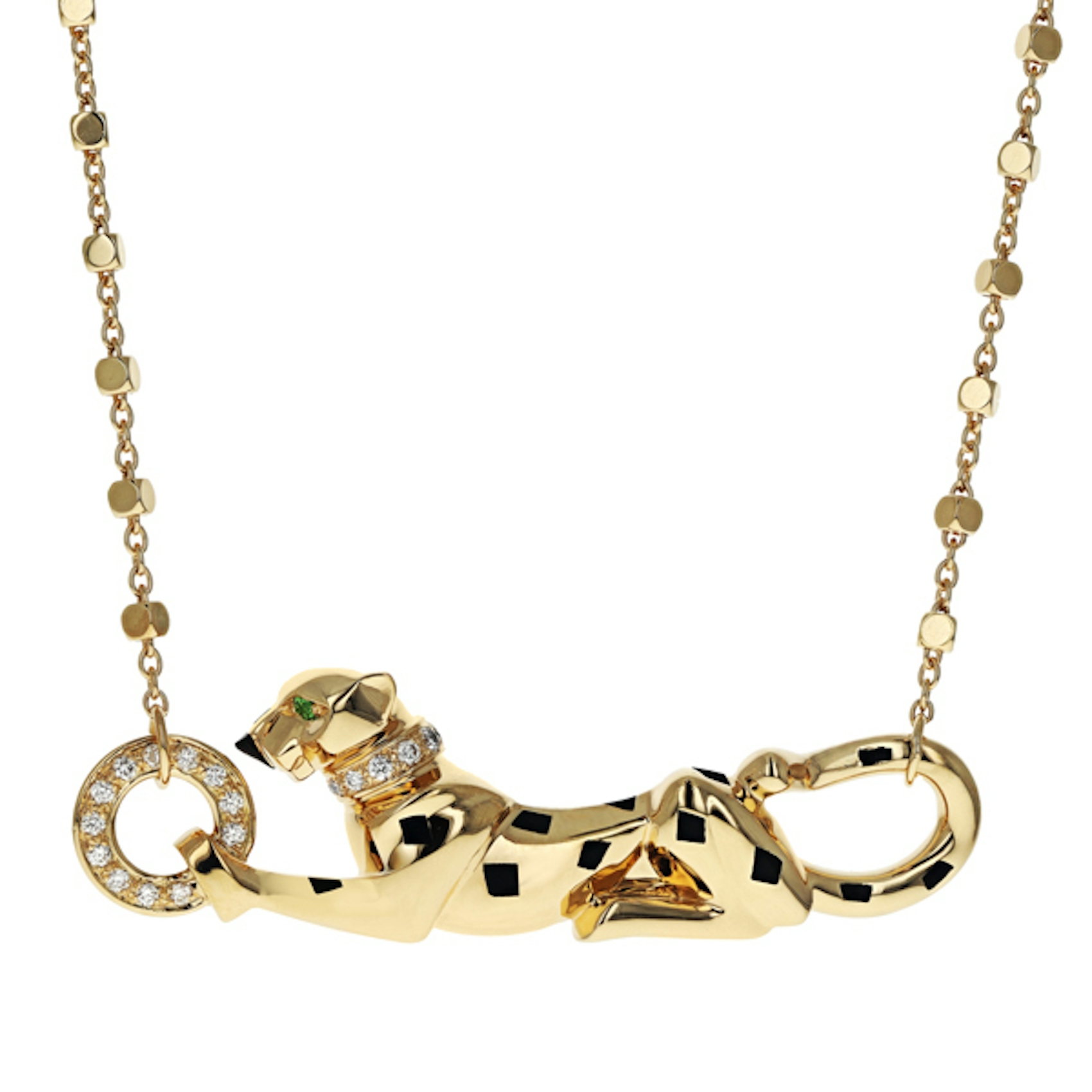 Vertical Panthere De Cartier Necklace