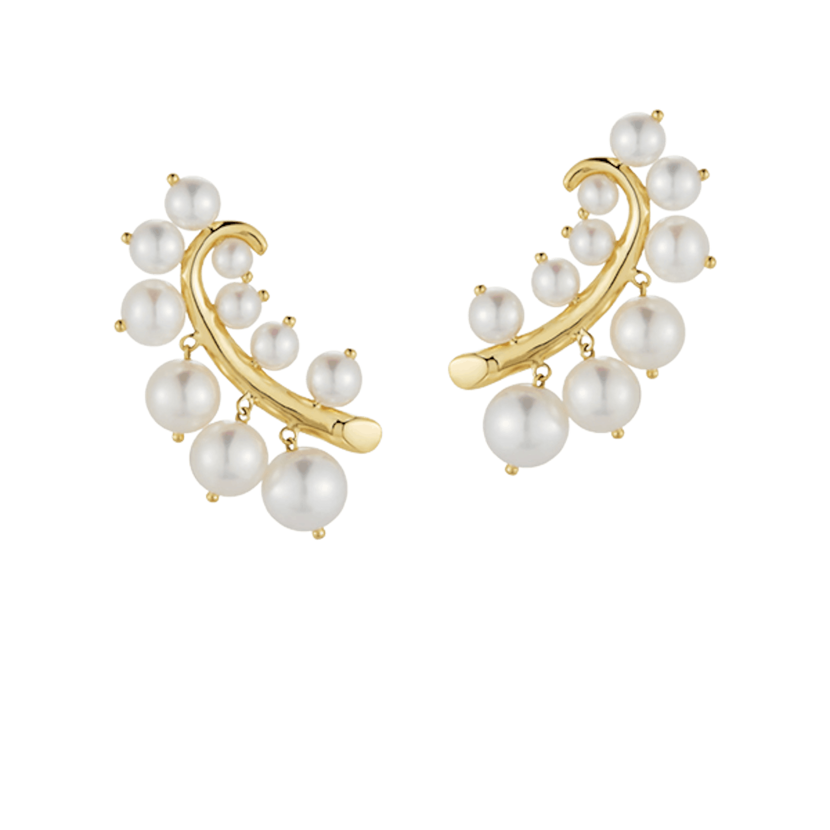 Vertical Lily Of Valley Pearl Earrings