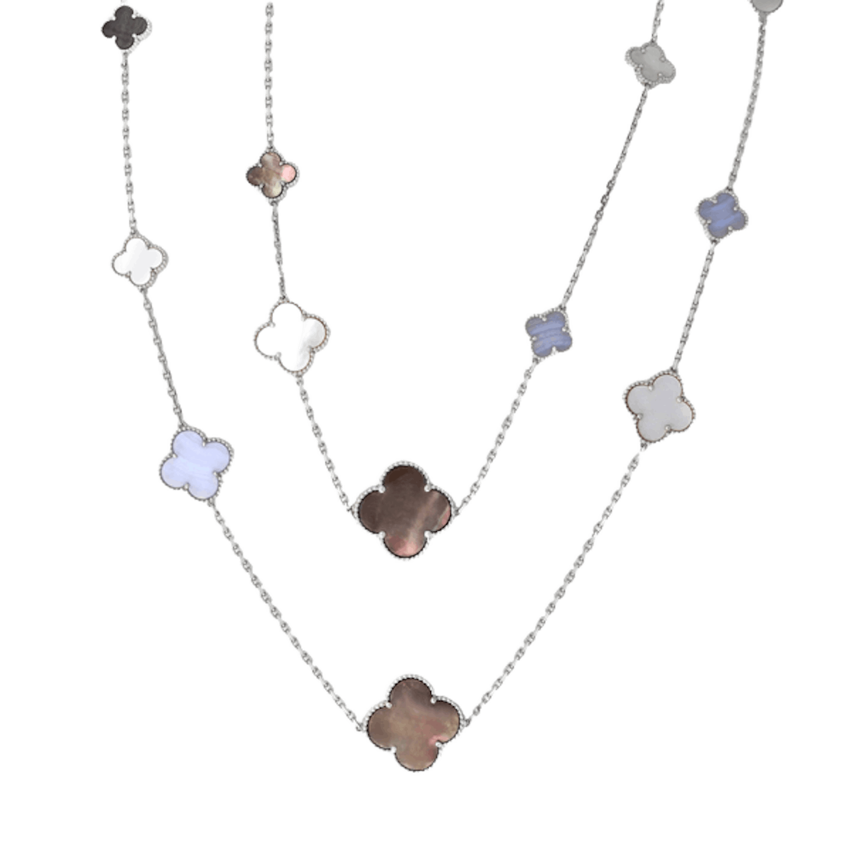 Vertical Magic Alhambra Mother-Of-Pearl Necklace