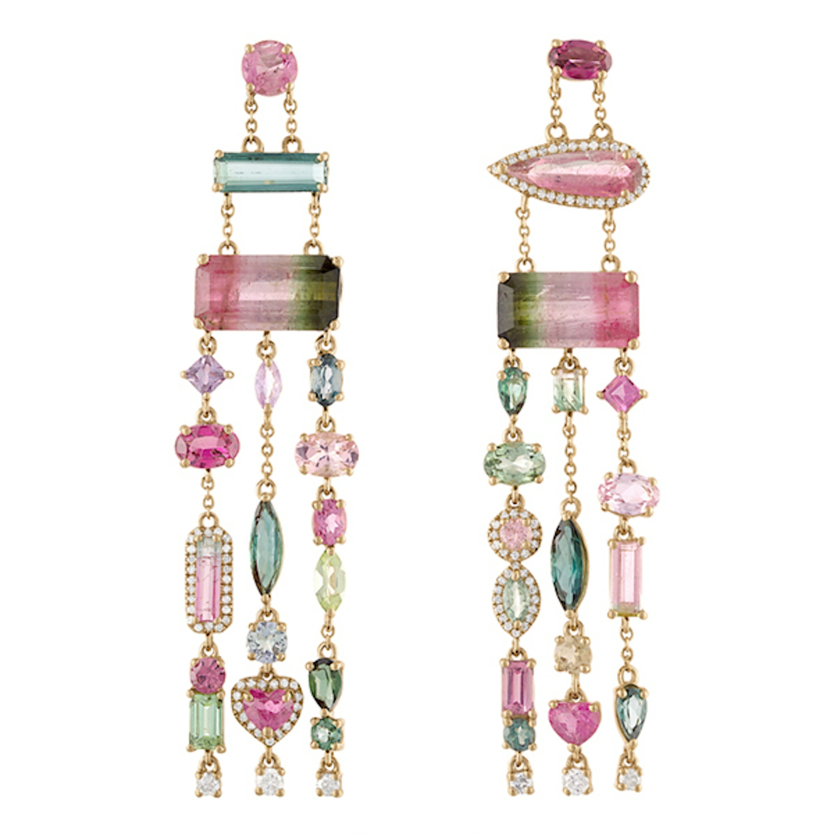 Vertical Rock Chandelier Earrings