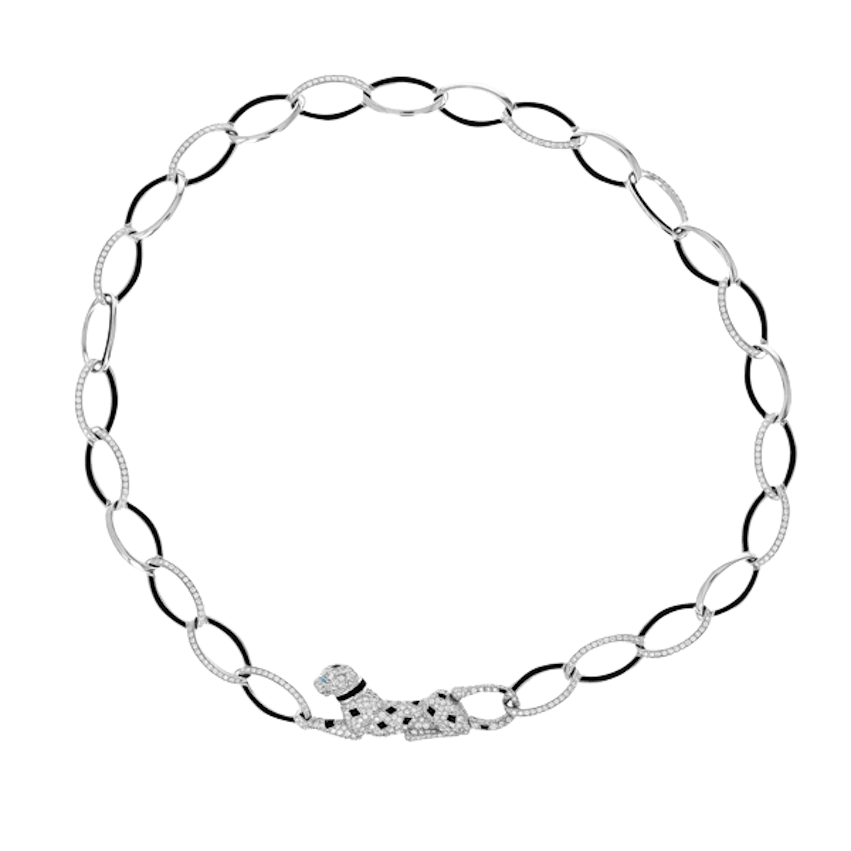 Horizontal Diamond Panthere Demoiselle Necklace