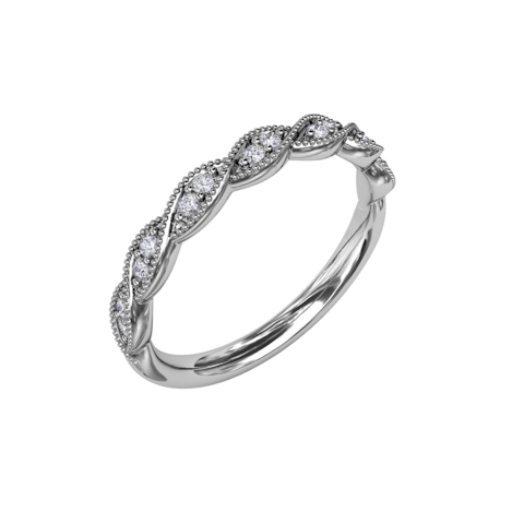Vertical Vintage Scalloped Diamond Band W 7403