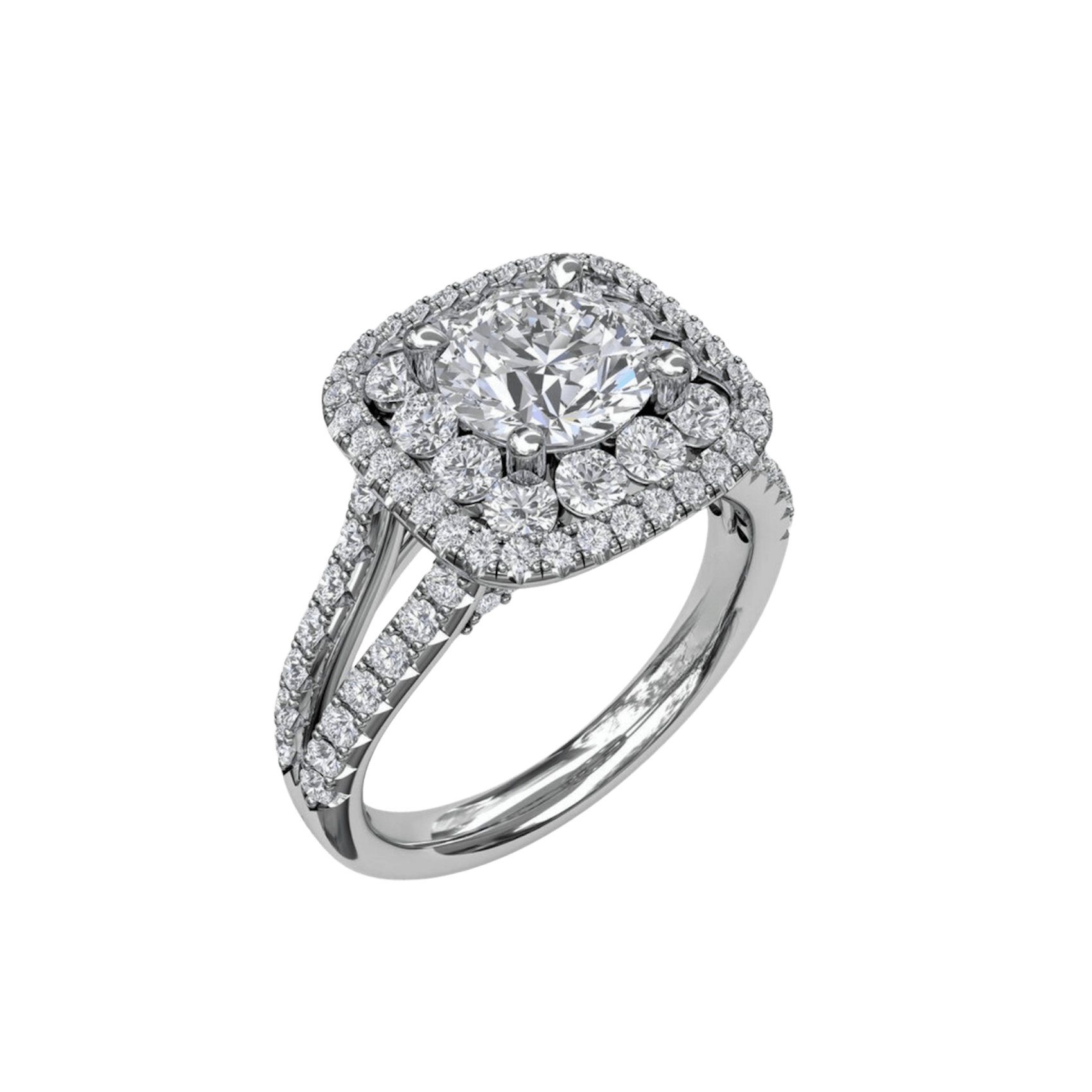 Vertical The 1916 Company Collection Exquisite Unique Double Halo Engagement Ring S3507