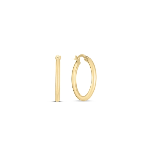 Vertical 18K Yellow Gold Designer Gold Classic Thin Hoops