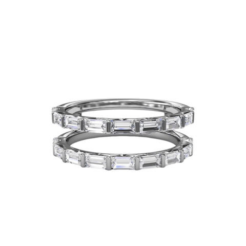 Vertical Baguette Cut Diamond Insert Ring W8014