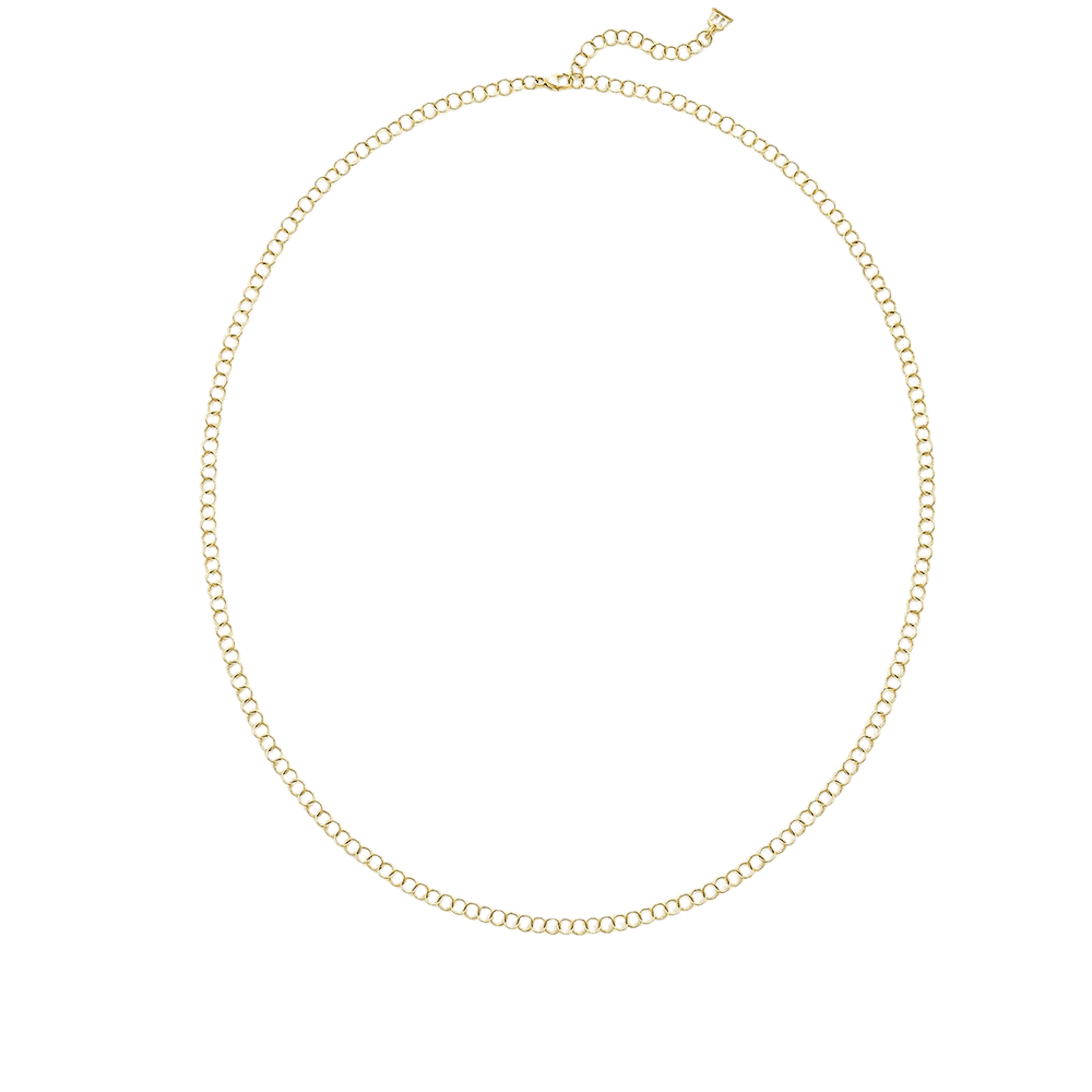 Vertical 18K Yellow Gold Fine Round Link 24" Chain