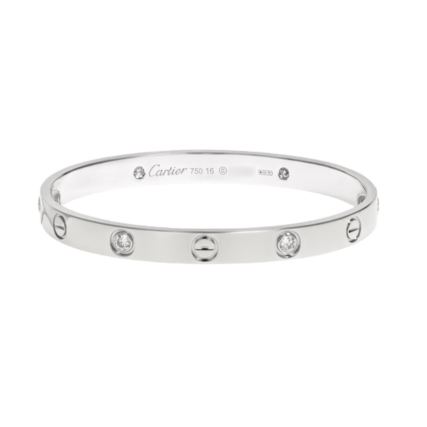 Vertical 4 Diamond Love Bracelet- Size 16