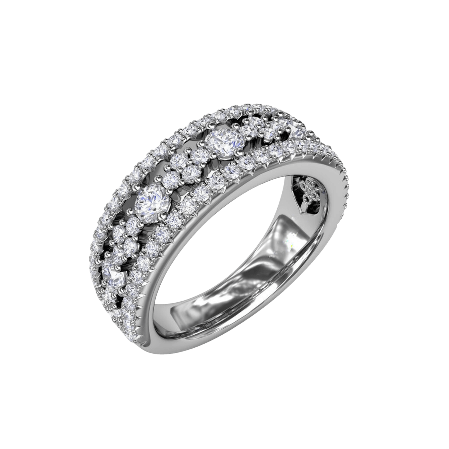 Vertical The 1916 Company Collection Triple-Row Diamond Patterned Band R2011
