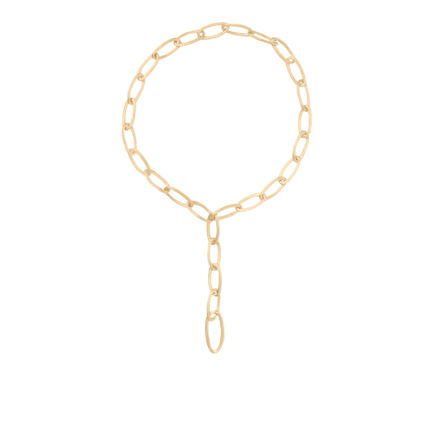 Vertical 18K Yellow Gold Jaipur Convertible Oval Link Lariat Necklace