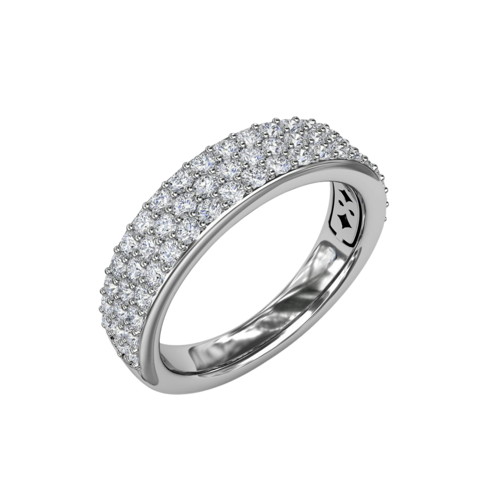 Vertical The 1916 Company Collection Triple Row Pave Diamond Band R2040