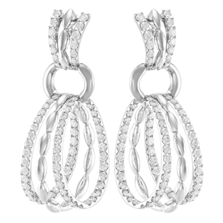 Vertical Three Row Drop Earrings