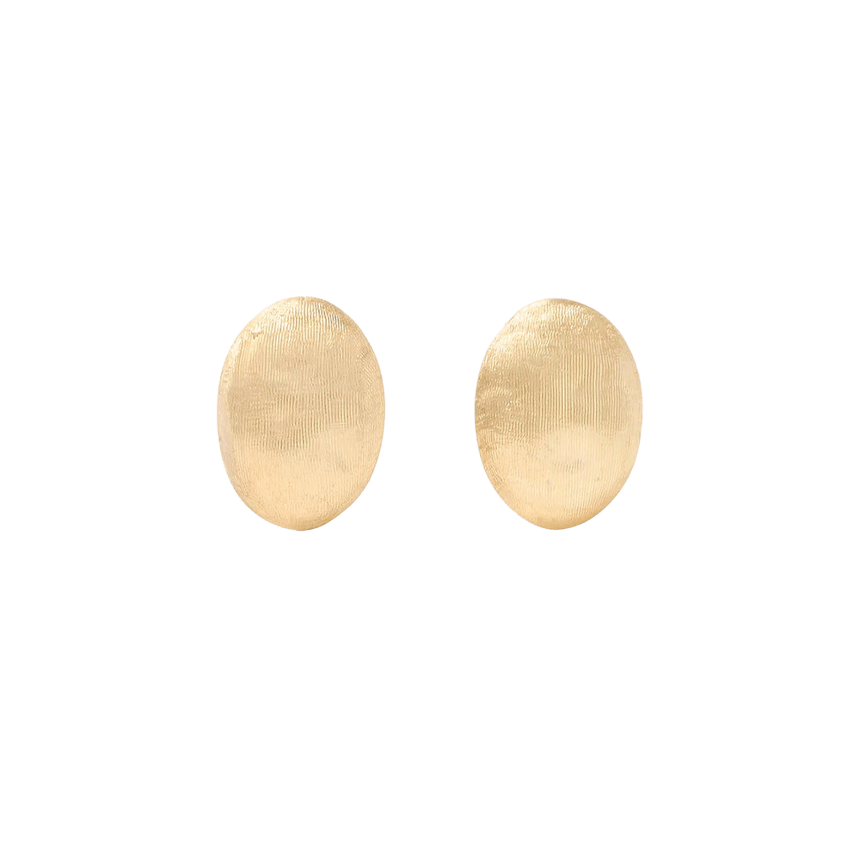 Vertical 18K Yellow Gold Siviglia Oval Stud Earrings