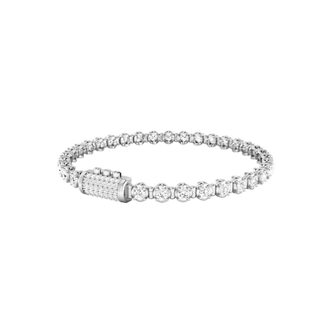 Vertical 18K White Gold Infinite Diamond Bracelet