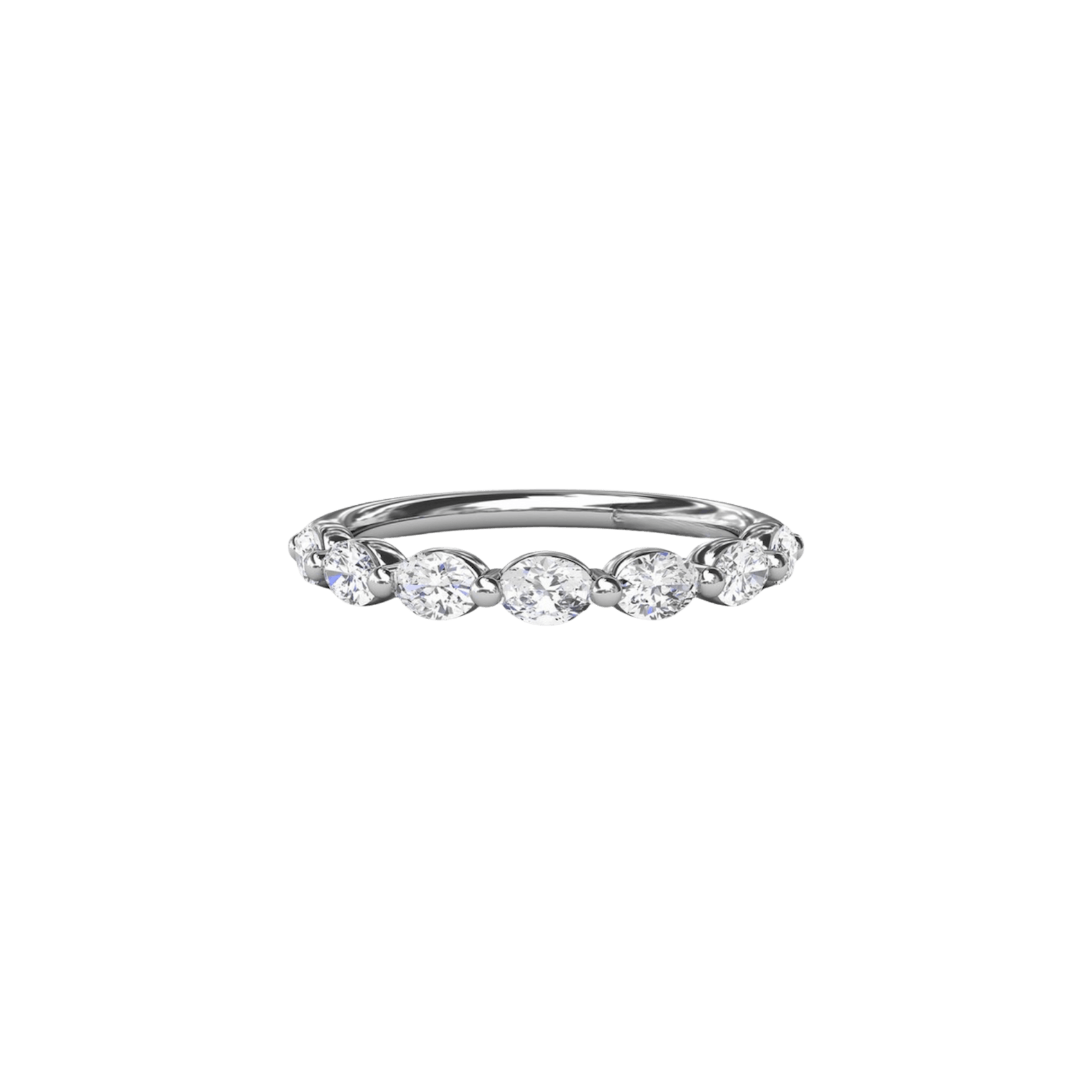 Vertical The 1916 Company Oval Diamond Wedding Band W4085