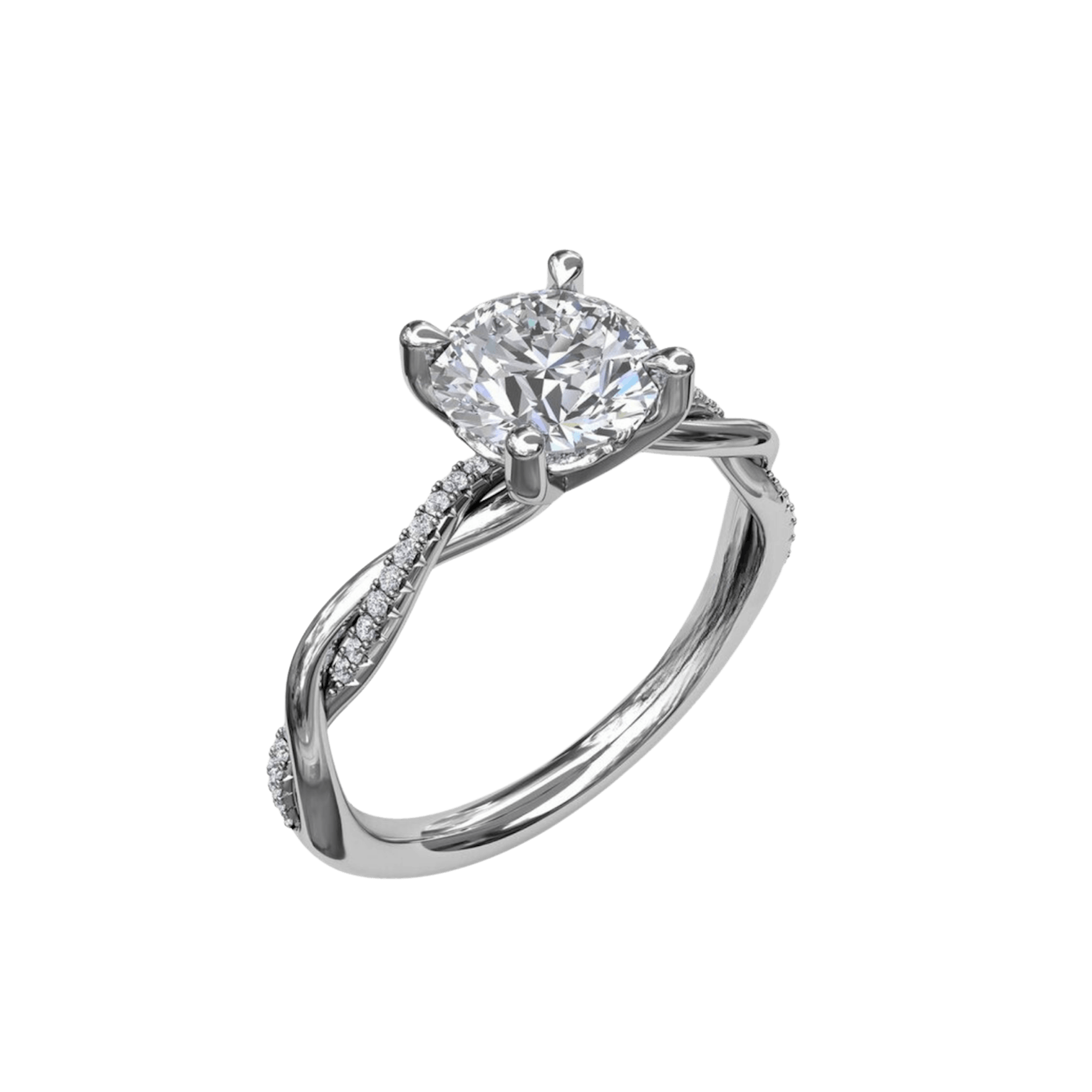 Vertical The 1916 Company Collection Gold & Diamond Twist Engagement Ring S3901