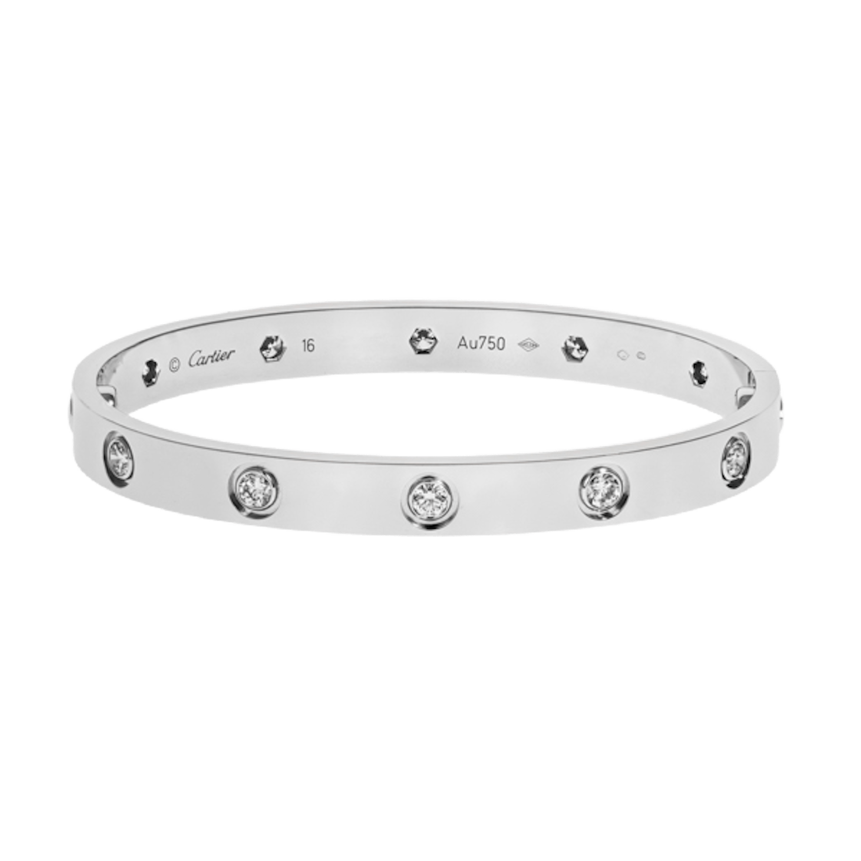 Vertical 10 Diamond Love Bracelet- Size 16