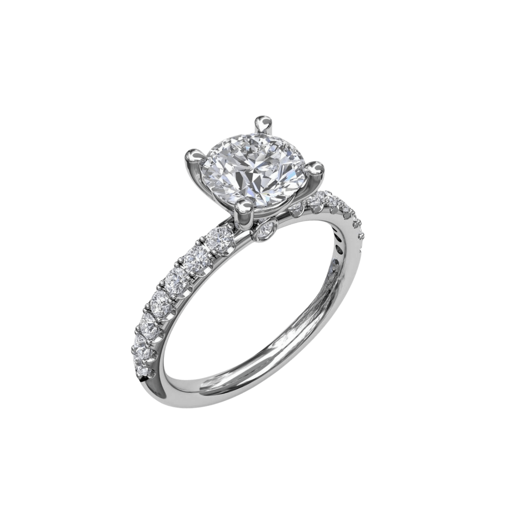 Vertical The 1916 Company Collection Classic Pave Round Cut Engagement Ring S3846
