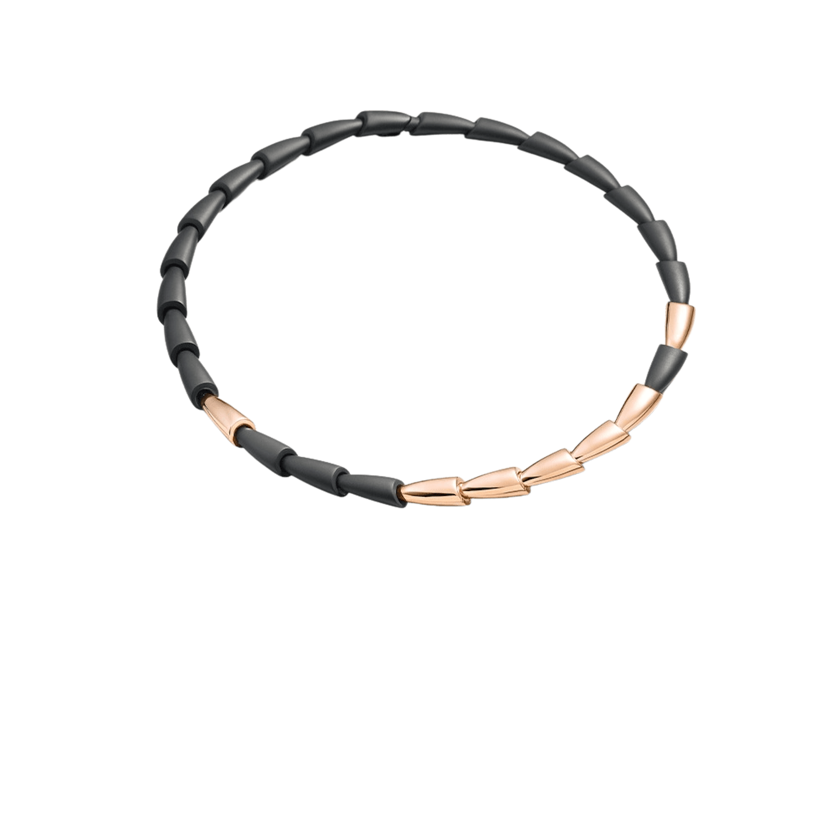 Vertical 18K Rose Gold/Black Titanium Calla Diamond Necklace