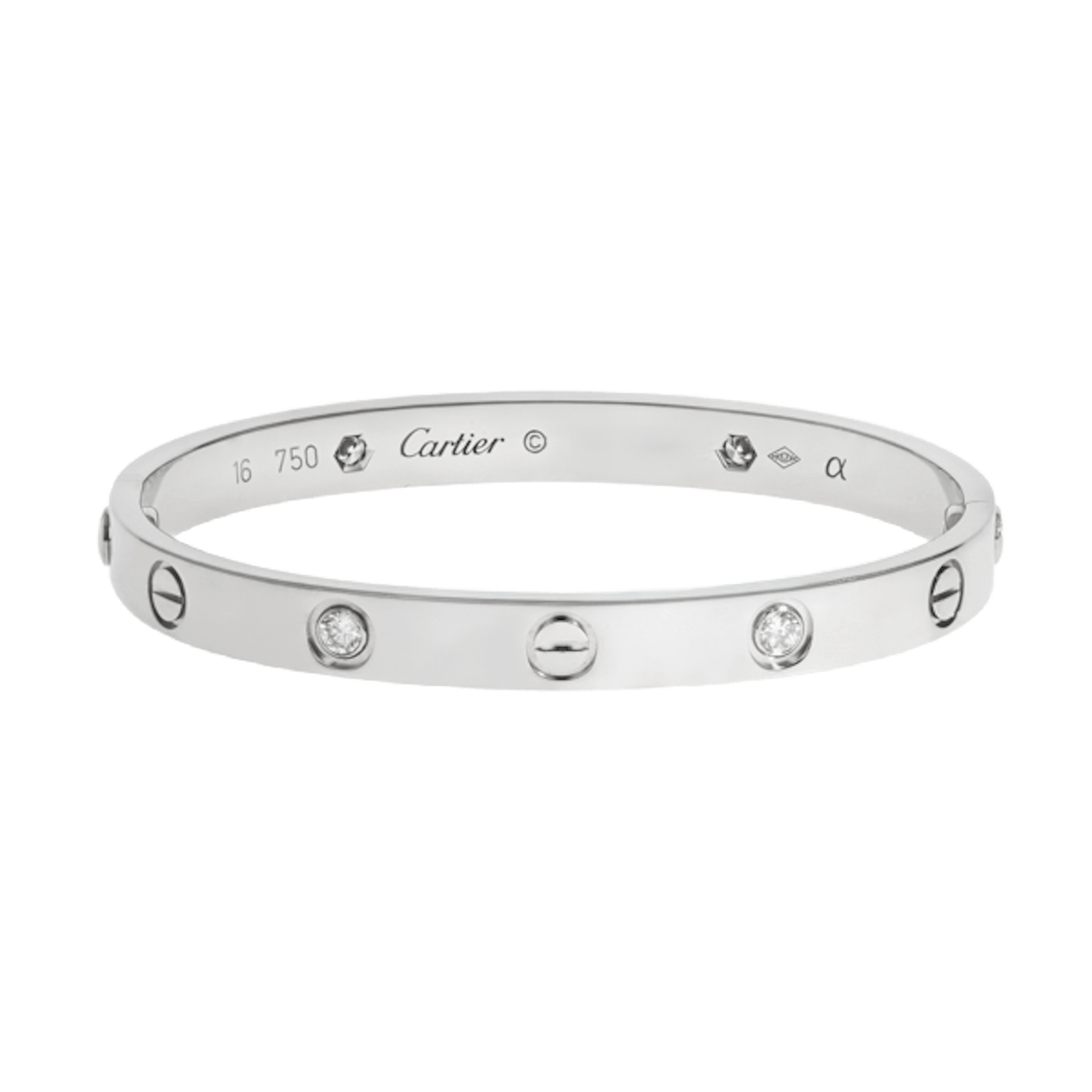 Vertical 4 Diamond Love Bracelet- Size 16