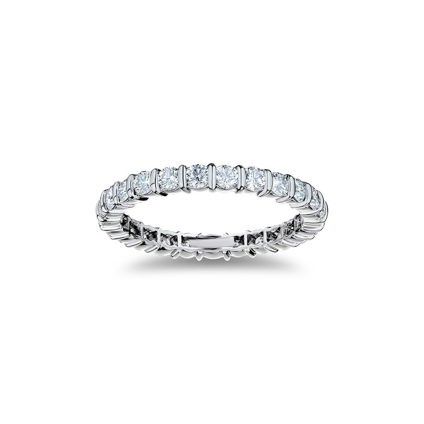 Vertical Platinum Diamond Eternity Band