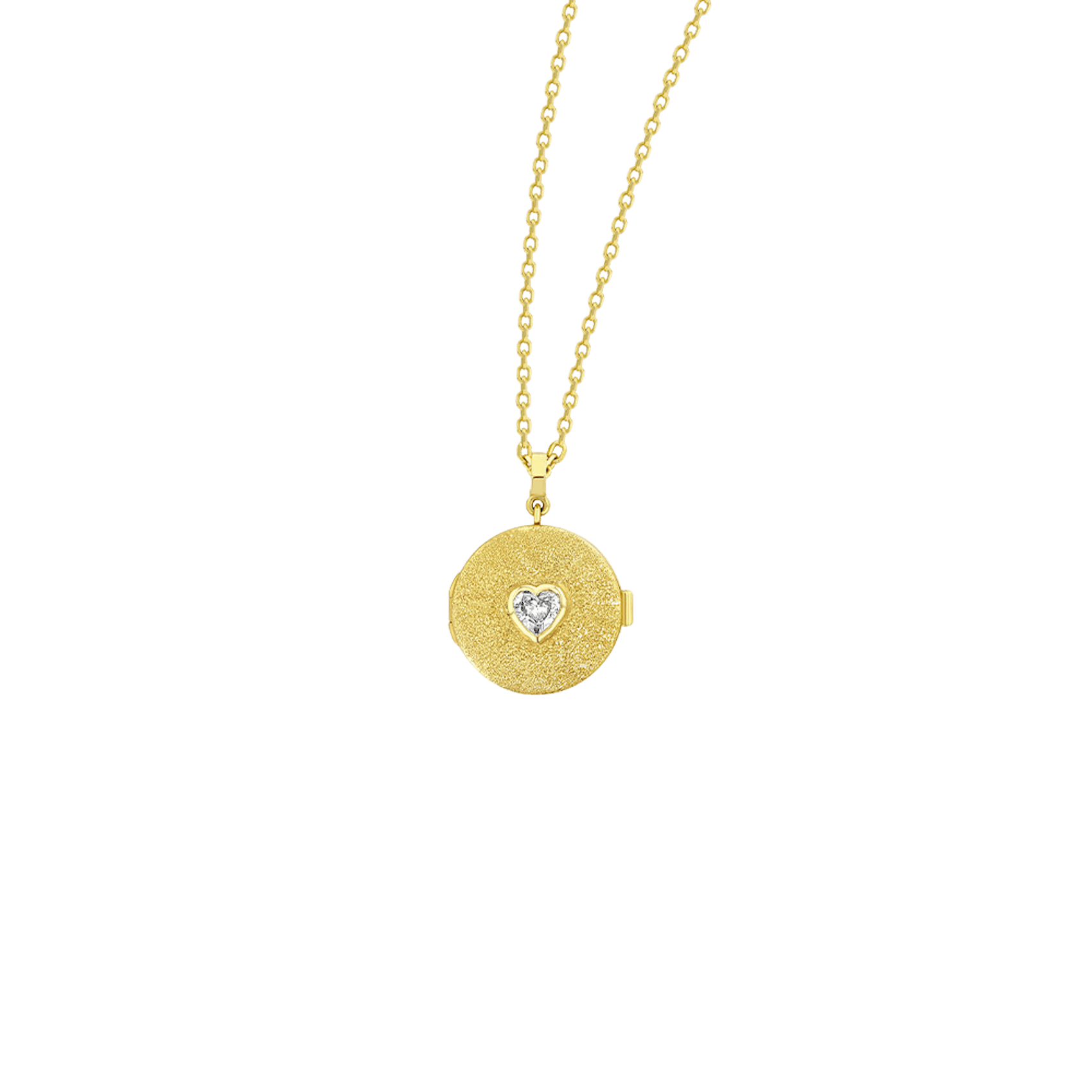 Vertical 18K Yellow Gold Wanderlust Enchanted Heart Diamond Locket