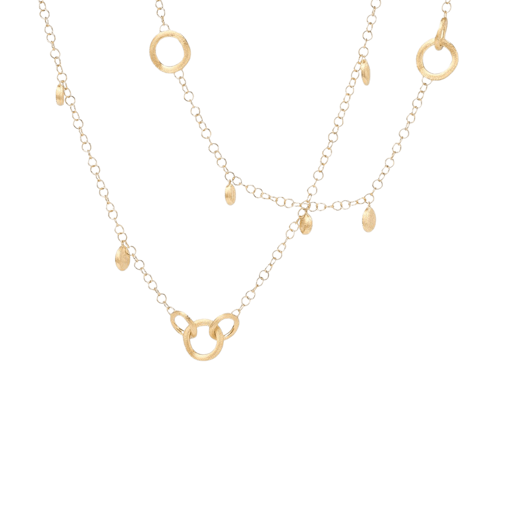 Vertical 18K Yellow Gold Jaipur Charm Long Necklace