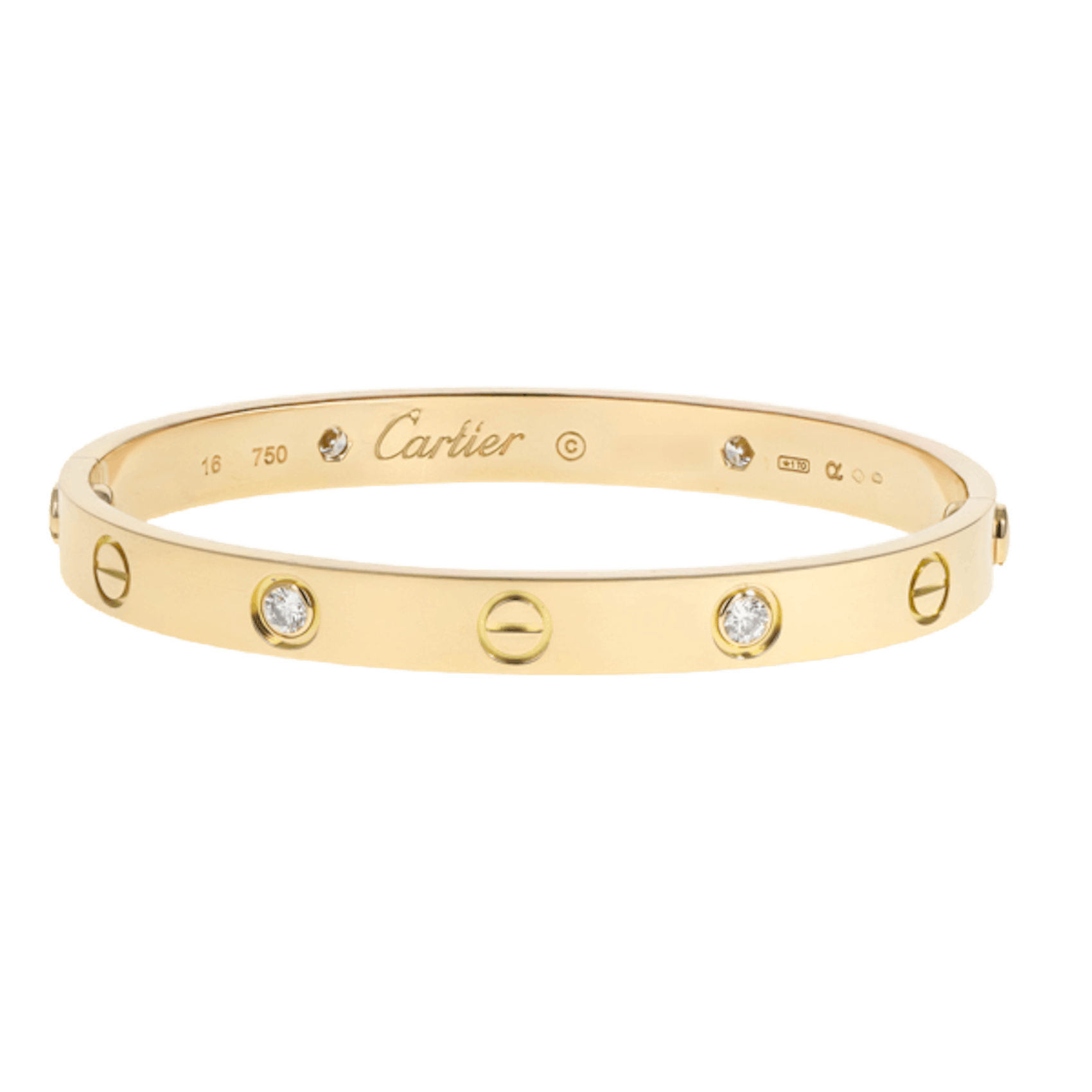 Vertical 4 Diamond Love Bracelet - Size 16