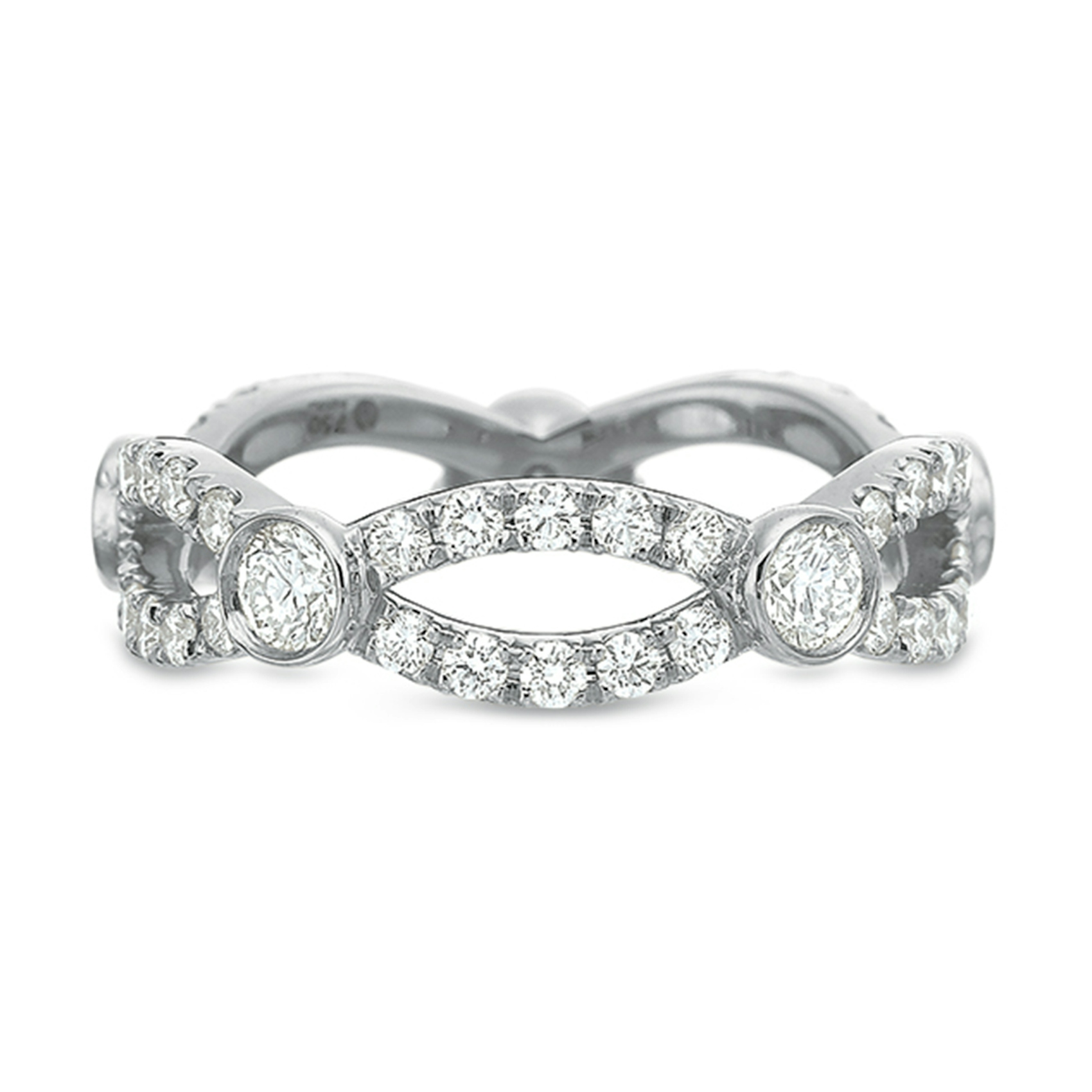 Vertical White Gold Diamond Eternity Band