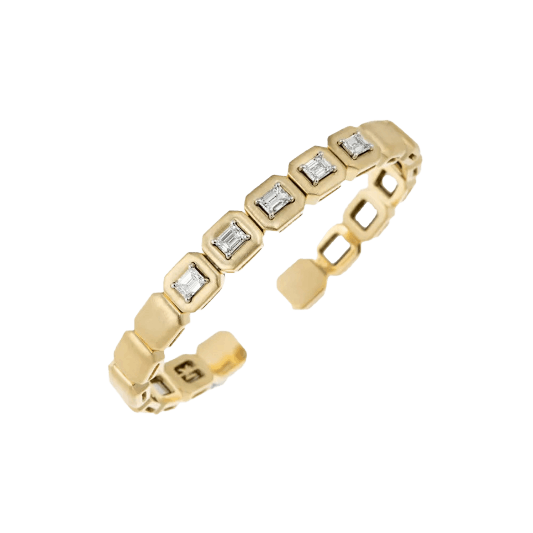 Vertical 18K Yellow Gold Me Diamond Cuff
