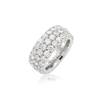Vertical 18K White Gold Xpandable Round Diamond Ring