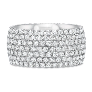 Vertical White Gold 7-Row Diamond Eternity Band