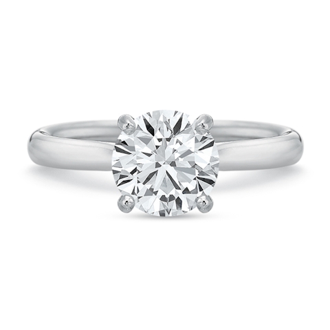 Vertical White Gold Solitaire Semi-Mount Engagement Ring