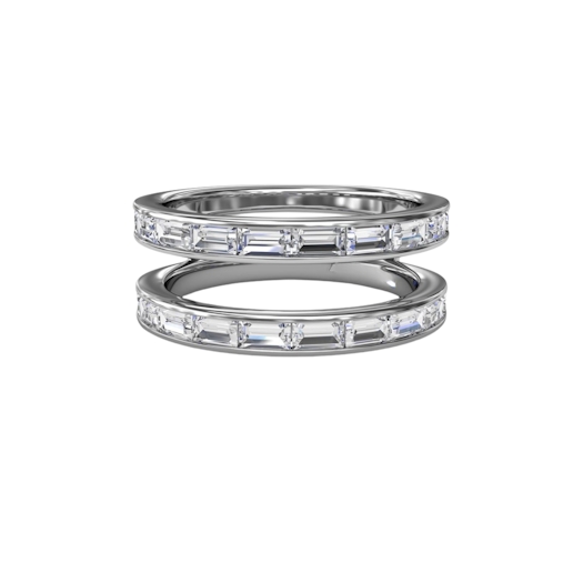 Vertical Channel Setting Diamond Insert Ring W8011